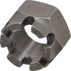 Value Collection - 1-1/8 - 12 UNF Grade 5 Steel Castle Locknut - 1-11/16" Width Across Flats, 1-5/32" High, Uncoated - Exact Tool & Supply