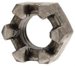 Value Collection - 1/2-13 UNC Grade 2 Steel Slotted Locknut - 3/4" Width Across Flats, 7/16" High, Uncoated - Exact Tool & Supply