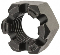 Value Collection - 1-3/4 - 5 UNC Grade 2 Steel Slotted Locknut - 2-5/8" Width Across Flats, 1-1/2" High, Uncoated - Exact Tool & Supply