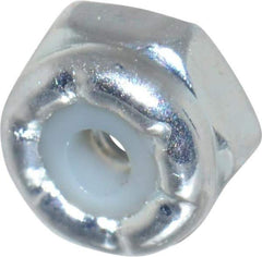 Value Collection - #2-56 UNC Grade 2 Hex Lock Nut with Nylon Insert - 1/4" Width Across Flats, 5/32" High, Zinc-Plated Finish - Exact Tool & Supply