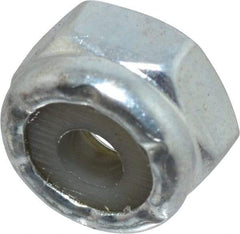 Value Collection - #4-40 UNC Grade 2 Hex Lock Nut with Nylon Insert - 1/4" Width Across Flats, 5/32" High, Zinc-Plated Finish - Exact Tool & Supply