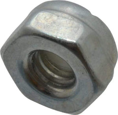 Value Collection - #5-40 UNC Grade 2 Hex Lock Nut with Nylon Insert - 1/4" Width Across Flats, 5/32" High, Zinc-Plated Finish - Exact Tool & Supply