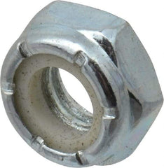 Value Collection - 5/16-18 UNC Grade 2 Hex Jam Lock Nut with Nylon Insert - 1/2" Width Across Flats, 17/64" High, Zinc-Plated Finish - Exact Tool & Supply