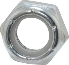 Value Collection - 5/16-24 UNF Grade 2 Hex Jam Lock Nut with Nylon Insert - 1/2" Width Across Flats, 17/64" High, Zinc-Plated Finish - Exact Tool & Supply