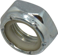 Value Collection - 1/2-20 UNF Grade 2 Hex Jam Lock Nut with Nylon Insert - 3/4" Width Across Flats, 21/64" High, Zinc-Plated Finish - Exact Tool & Supply