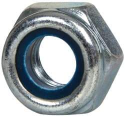 Value Collection - M10x1.50 Metric Coarse Grade 8 Hex Lock Nut with Nylon Insert - 10mm High, Zinc-Plated Finish - Exact Tool & Supply