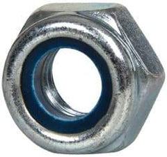 Value Collection - M10x1.50 Metric Coarse Grade 8 Hex Lock Nut with Nylon Insert - 10mm High, Zinc-Plated Finish - Exact Tool & Supply