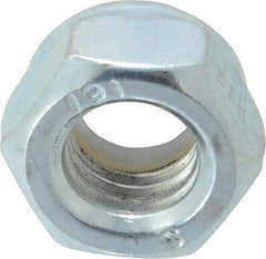 Value Collection - M12x1.75 Metric Coarse Grade 8 Hex Lock Nut with Nylon Insert - 12mm High, Zinc-Plated Finish - Exact Tool & Supply