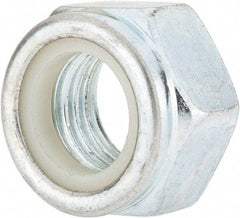 Value Collection - M20x2.50 Metric Coarse Grade 8 Hex Lock Nut with Nylon Insert - 20mm High, Zinc-Plated Finish - Exact Tool & Supply