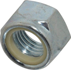 Value Collection - M24x3.00 Metric Coarse Grade 8 Hex Lock Nut with Nylon Insert - 24mm High, Zinc-Plated Finish - Exact Tool & Supply