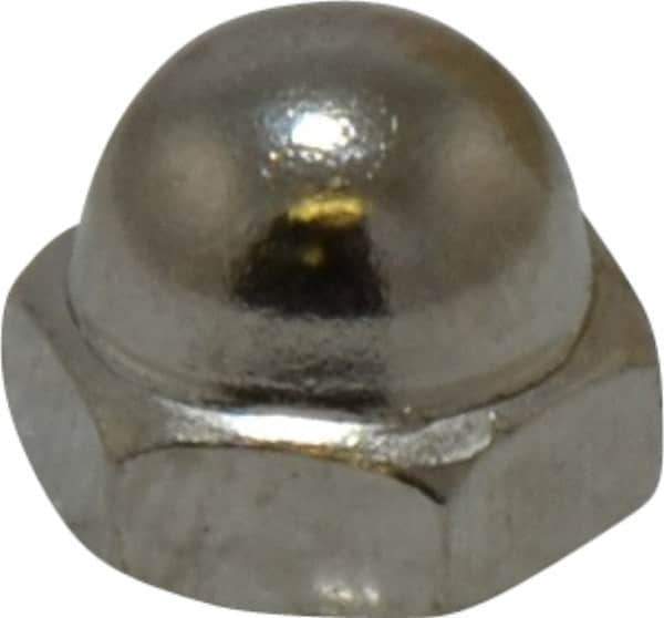 Value Collection - #6-32 UNC, 5/16" Width Across Flats, Nickel Plated, Steel Acorn Nut - 1/4" Overall Height, Grade 2 - Exact Tool & Supply