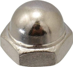 Value Collection - #8-32 UNC, 5/16" Width Across Flats, Nickel Plated, Steel Acorn Nut - 1/4" Overall Height, Grade 2 - Exact Tool & Supply