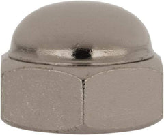 Value Collection - 1/2-13" UNC, 3/4" Width Across Flats, Nickel Plated, Steel Acorn Nut - 9/16" Overall Height, Grade 2 - Exact Tool & Supply