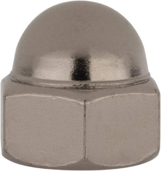 Value Collection - 7/16-20" UNF, 5/8" Width Across Flats, Nickel Plated, Steel Acorn Nut - 11/16" Overall Height, Grade 2 - Exact Tool & Supply