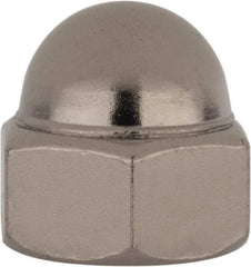 Value Collection - 7/16-20" UNF, 5/8" Width Across Flats, Nickel Plated, Steel Acorn Nut - 11/16" Overall Height, Grade 2 - Exact Tool & Supply