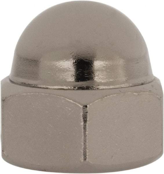 Value Collection - 1/2-20" UNF, 3/4" Width Across Flats, Nickel Plated, Steel Acorn Nut - 9/16" Overall Height, Grade 2 - Exact Tool & Supply