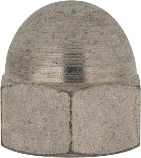 Value Collection - 5/8-18" UNF, 15/16" Width Across Flats, Nickel Plated, Steel Acorn Nut - 51/64" Overall Height, Grade 2 - Exact Tool & Supply