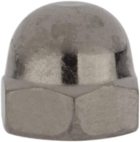Value Collection - #8-32 UNC, 5/16" Width Across Flats, Nickel Plated, Brass Acorn Nut - 1/4" Overall Height - Exact Tool & Supply