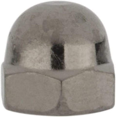 Value Collection - #8-32 UNC, 5/16" Width Across Flats, Nickel Plated, Brass Acorn Nut - 1/4" Overall Height - Exact Tool & Supply