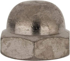 Value Collection - 5/16-18" UNC, 9/16" Width Across Flats, Nickel Plated, Brass Acorn Nut - 3/8" Overall Height - Exact Tool & Supply