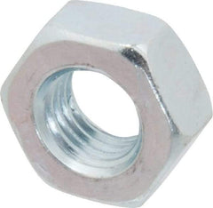 Value Collection - M10x1.25 Metric Fine Steel Right Hand Hex Nut - 17mm Across Flats, 8mm High, Zinc-Plated Finish - Exact Tool & Supply