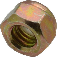 Value Collection - 5/16-18 UNC Grade 8 Hex Lock Nut with Nylon Insert - 1/2" Width Across Flats, 23/64" High, Zinc Yellow Dichromate Finish - Exact Tool & Supply