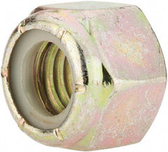 Value Collection - 1/2-13 UNC Grade 8 Hex Lock Nut with Nylon Insert - 3/4" Width Across Flats, 39/64" High, Zinc Yellow Dichromate Finish - Exact Tool & Supply
