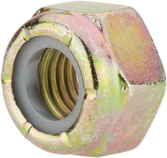 Value Collection - 5/16-24 UNF Grade 8 Hex Lock Nut with Nylon Insert - 1/2" Width Across Flats, 23/64" High, Zinc Yellow Dichromate Finish - Exact Tool & Supply