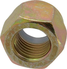 Value Collection - 3/8-24 UNF Grade 8 Hex Lock Nut with Nylon Insert - 9/16" Width Across Flats, 15/32" High, Zinc Yellow Dichromate Finish - Exact Tool & Supply