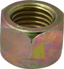 Value Collection - 7/16-20 UNF Grade 8 Hex Lock Nut with Nylon Insert - 11/16" Width Across Flats, 15/32" High, Zinc Yellow Dichromate Finish - Exact Tool & Supply