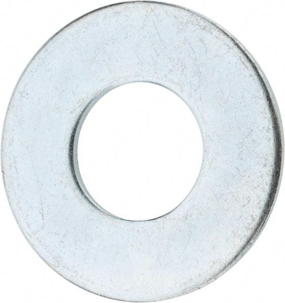 Value Collection - 1-1/8" Screw, Steel USS Flat Washer - 1-1/4" ID x 2-3/4" OD, 0.136" Thick, Zinc-Plated Finish - Exact Tool & Supply