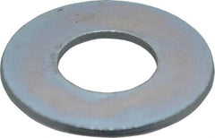 Value Collection - 1-1/4" Screw, Steel USS Flat Washer - 1-3/8" ID x 3" OD, 0.136" Thick, Zinc-Plated Finish - Exact Tool & Supply