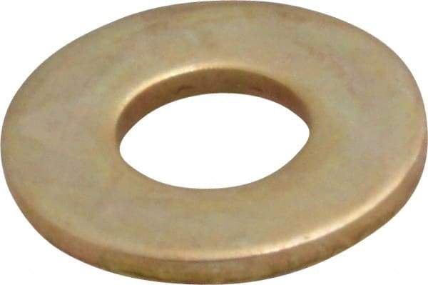 Value Collection - #10 Screw, Grade 8 Steel USS Flat Washer - 1/4" ID 3/64" Thick, Zinc Yellow Dichromate Finish - Exact Tool & Supply