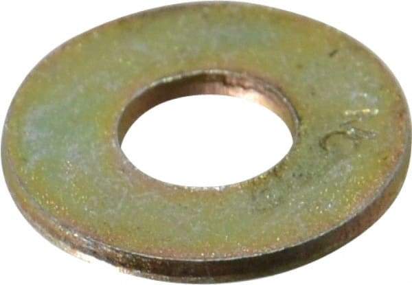 Value Collection - 1/4" Screw, Grade 8 Steel USS Flat Washer - 5/16" ID x 3/4" OD, 1/16" Thick, Zinc Yellow Dichromate Finish - Exact Tool & Supply