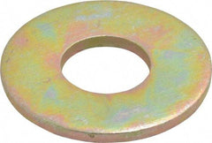 Value Collection - 1/2" Screw, Grade 8 Steel USS Flat Washer - 9/16" ID x 1-3/8" OD, 7/64" Thick, Zinc Yellow Dichromate Finish - Exact Tool & Supply
