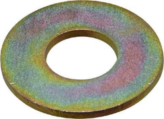 Value Collection - 9/16" Screw, Grade 8 Steel USS Flat Washer - 5/8" ID x 1-1/2" OD, 7/64" Thick, Zinc Yellow Dichromate Finish - Exact Tool & Supply
