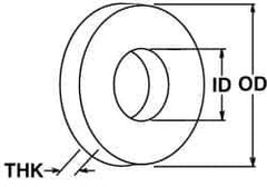 Value Collection - M24 Screw, Grade 316 Stainless Steel Standard Flat Washer - 25mm ID x 44mm OD, 4mm Thick, Plain Finish - Exact Tool & Supply