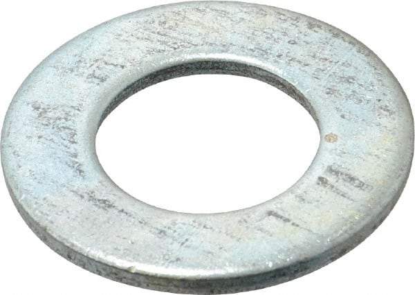 Value Collection - 1" Screw, Steel SAE Flat Washer - 1-1/16" ID x 2" OD, 9/64" Thick, Zinc-Plated Finish - Exact Tool & Supply