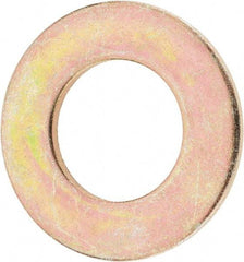 Value Collection - 1" Screw, Grade 8 Steel SAE Flat Washer - 1-1/16" ID x 2" OD, 9/64" Thick, Zinc Yellow Dichromate Finish - Exact Tool & Supply