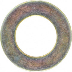 Value Collection - 2" Screw, Grade 8 Steel SAE Flat Washer - 2-1/8" ID x 3-3/4" OD, 1/64" Thick, Zinc Yellow Dichromate Finish - Exact Tool & Supply