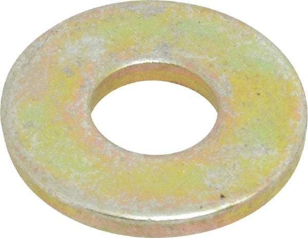 Value Collection - 1/4" Screw, Grade 8 Steel Extra Thick Flat Washer - Zinc Yellow Dichromate Finish - Exact Tool & Supply