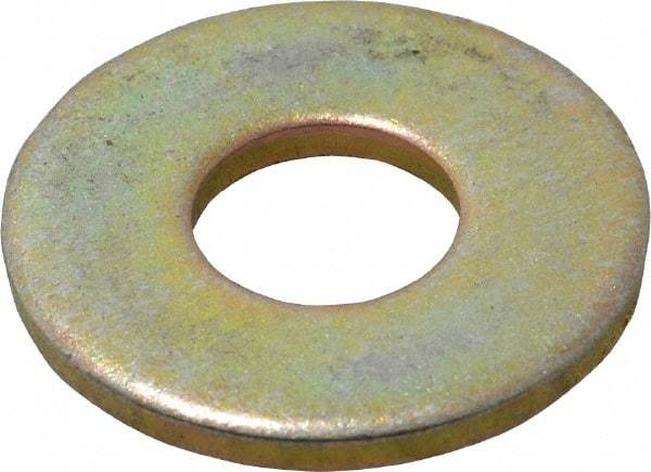 Value Collection - 1/2" Screw, Grade 8 Steel Extra Thick Flat Washer - Zinc Yellow Dichromate Finish - Exact Tool & Supply