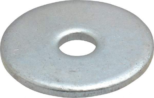 Value Collection - #8 Screw, Steel Fender Flat Washer - 3/16" ID x 3/4" OD, 0.067" Thick, Zinc-Plated Finish - Exact Tool & Supply