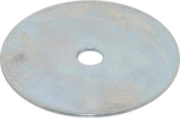 Value Collection - 1/4" Screw, Steel Fender Flat Washer - 1/4" ID x 2" OD, 0.08" Thick, Zinc-Plated Finish - Exact Tool & Supply
