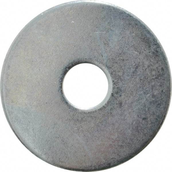 Value Collection - 3/8" Screw, Steel Fender Flat Washer - 13/32" ID x 1-5/8" OD, 0.08" Thick, Zinc-Plated Finish - Exact Tool & Supply