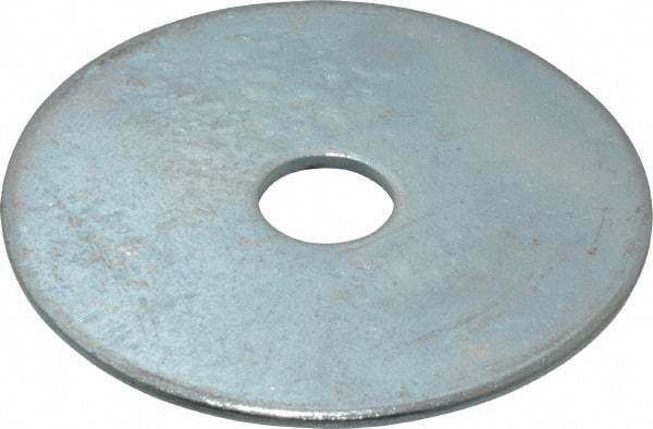 Value Collection - 3/8" Screw, Steel Fender Flat Washer - 3/8" ID x 2" OD, 0.08" Thick, Zinc-Plated Finish - Exact Tool & Supply
