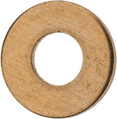 Value Collection - #8 Screw, Silicon Bronze Standard Flat Washer - 0.188" ID x 3/8" OD, 0.049" Thick, Plain Finish - Exact Tool & Supply