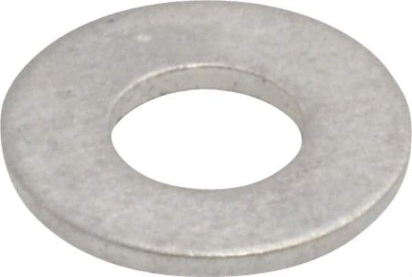 Value Collection - #8 Screw, Aluminum Standard Flat Washer - 0.168" ID x 3/8" OD, 0.032" Thick, Plain Finish - Exact Tool & Supply