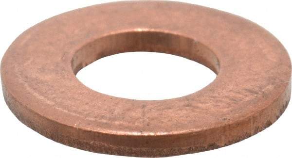 Value Collection - 1/4" Screw, Copper Standard Flat Washer - 1/4" ID x 5/8" OD, 0.049" Thick, Plain Finish - Exact Tool & Supply