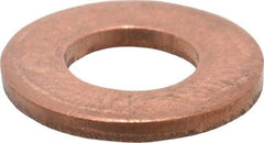 Value Collection - 1/4" Screw, Copper Standard Flat Washer - 1/4" ID x 5/8" OD, 0.049" Thick, Plain Finish - Exact Tool & Supply
